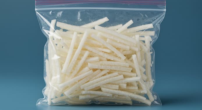 細切りにした大根の冷凍保存方法